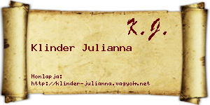 Klinder Julianna névjegykártya